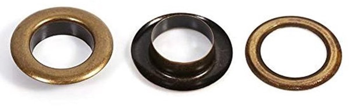 Grommets Antiek Messing - Oogjes voor Kleding - Oogjestang Inclusief Oogjes - 8mm - 100 Sets - Hoogwaardig Koper
