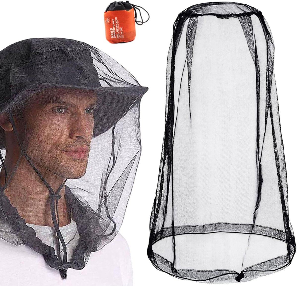 Solidchoice - Moskitonetz Hoofd met 2 Stuks Insectenbescherming