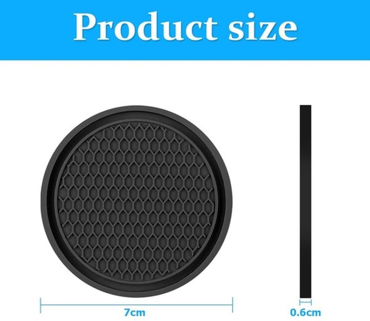 Onderzetters Auto Antislip - Bekerhouder Onderzetters - 5 Stuks - Silicone - 7 cm - Bescherming tegen Vlekken