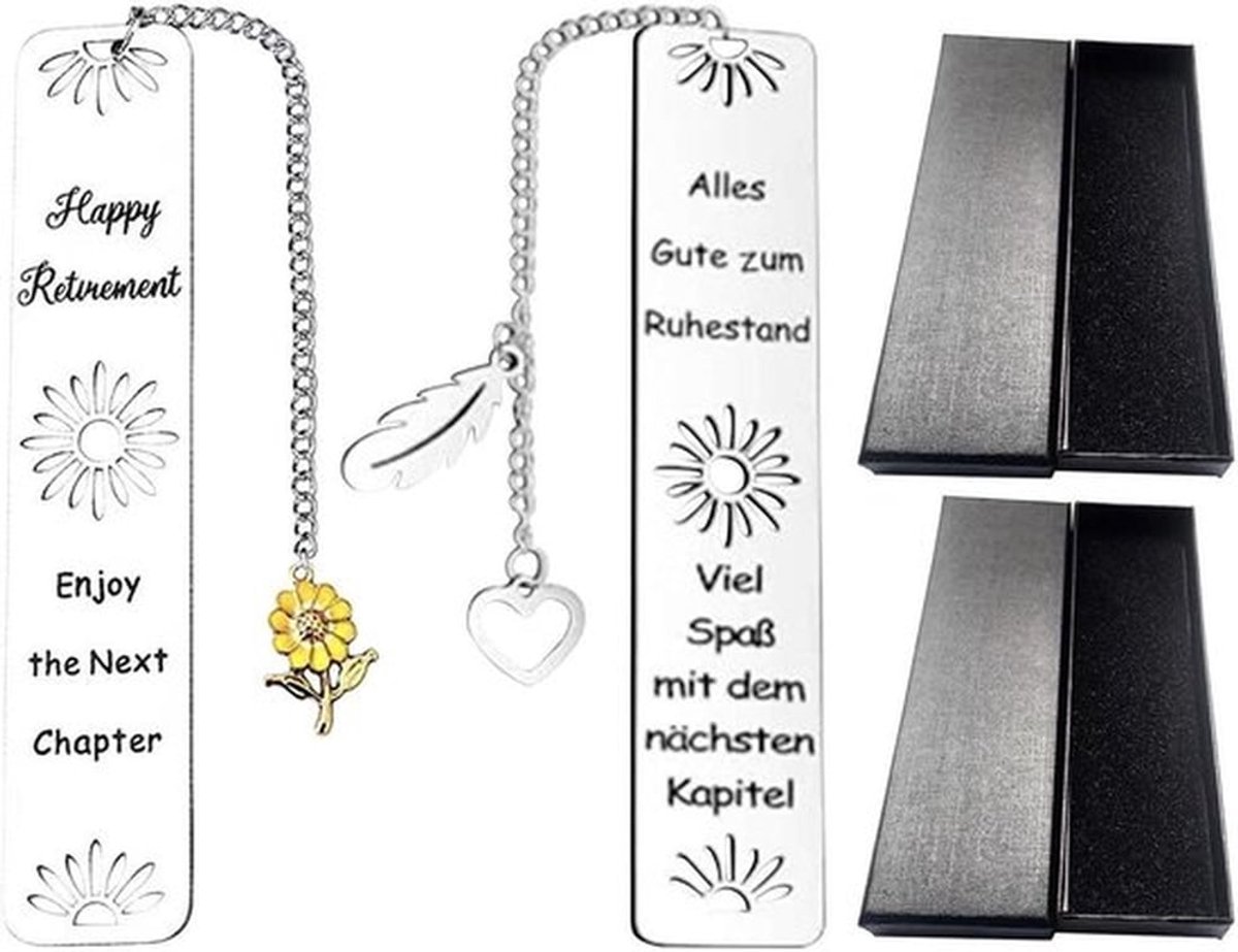 Bladwijzers Roestvrij Staal - Belettering - Geschenkdozen - Modieus - Kerstcadeaus - 2 Stuks - Boekenleggers