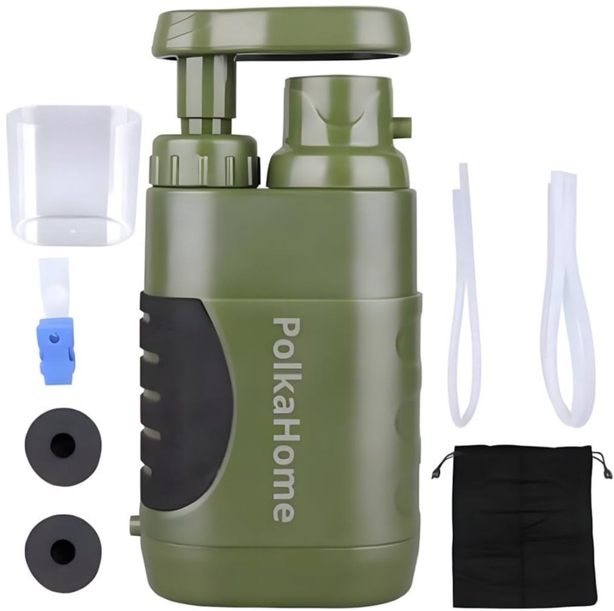 Waterfilter survival - Transparant - Compact - 5.000 liter capaciteit - Lichtgewicht outdoor filter voor kamperen en noodsituaties