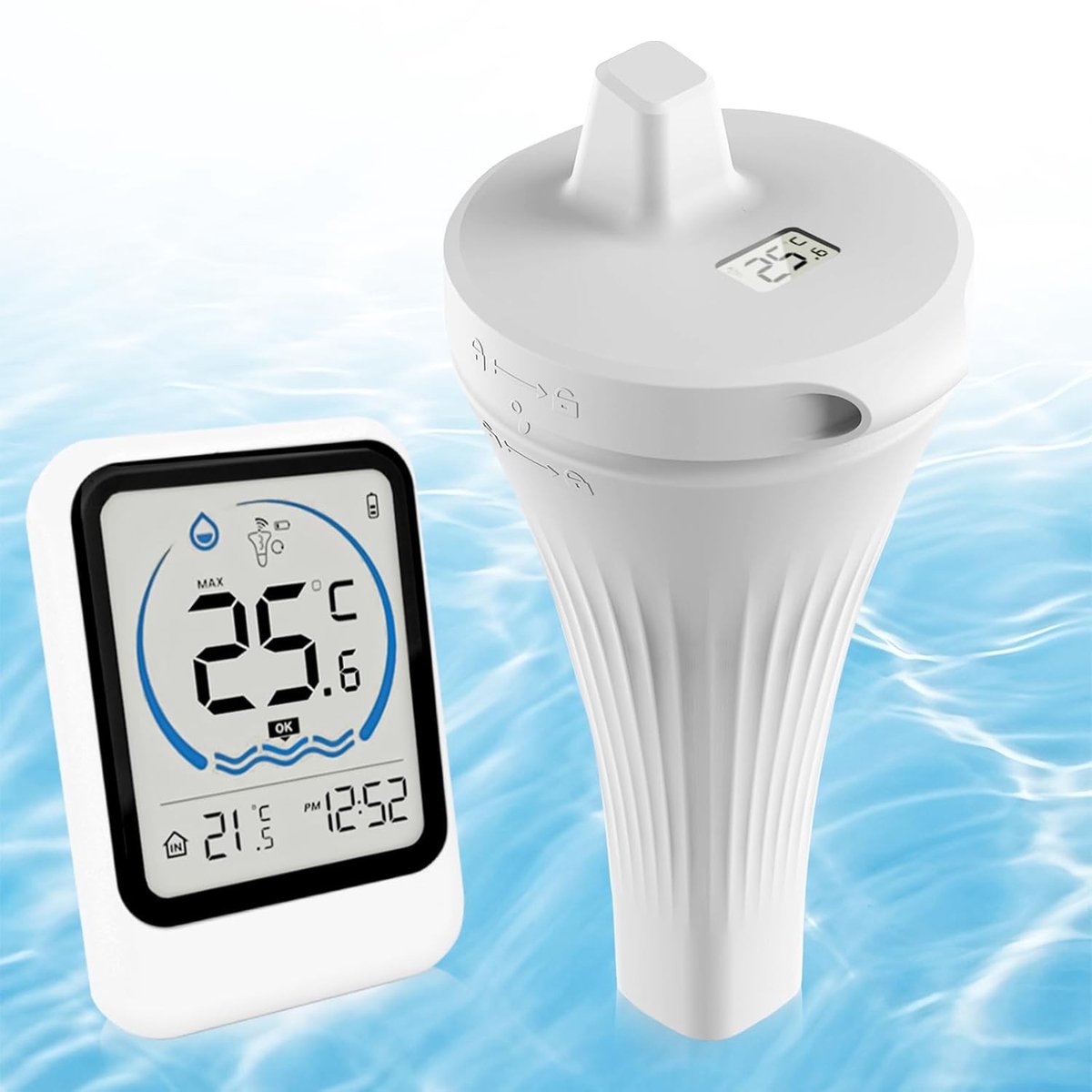 Wifi-thermometer - Wit - Waterdicht IP68 - Digitale Drijvende Thermometer voor Zwembaden en Vijvers