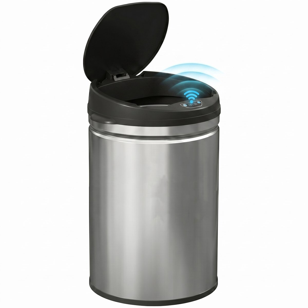 HOMCOM Sensor Prullenbak - Roestvrij Staal - 32x30,5x51cm - Zilver