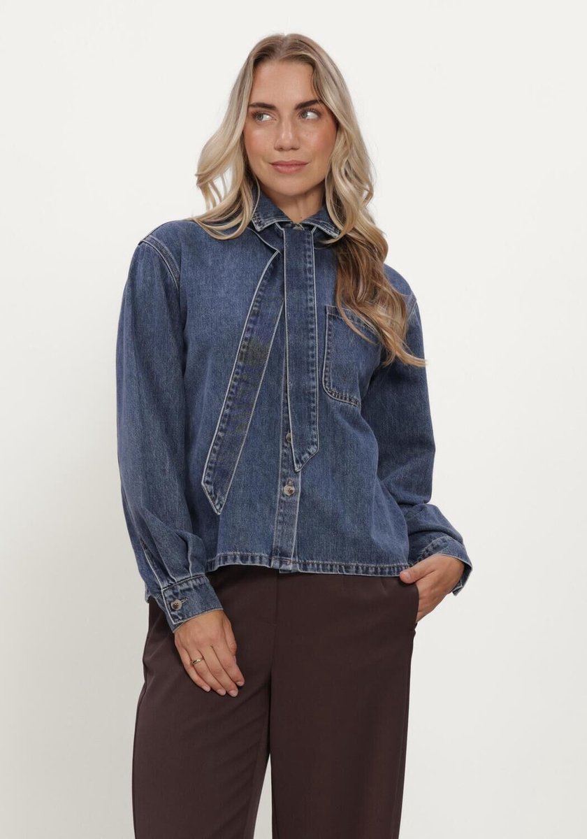 Object Objrosie L/s Re Shirt Noos Dames - Jurken - Donkerblauw - Maat 34
