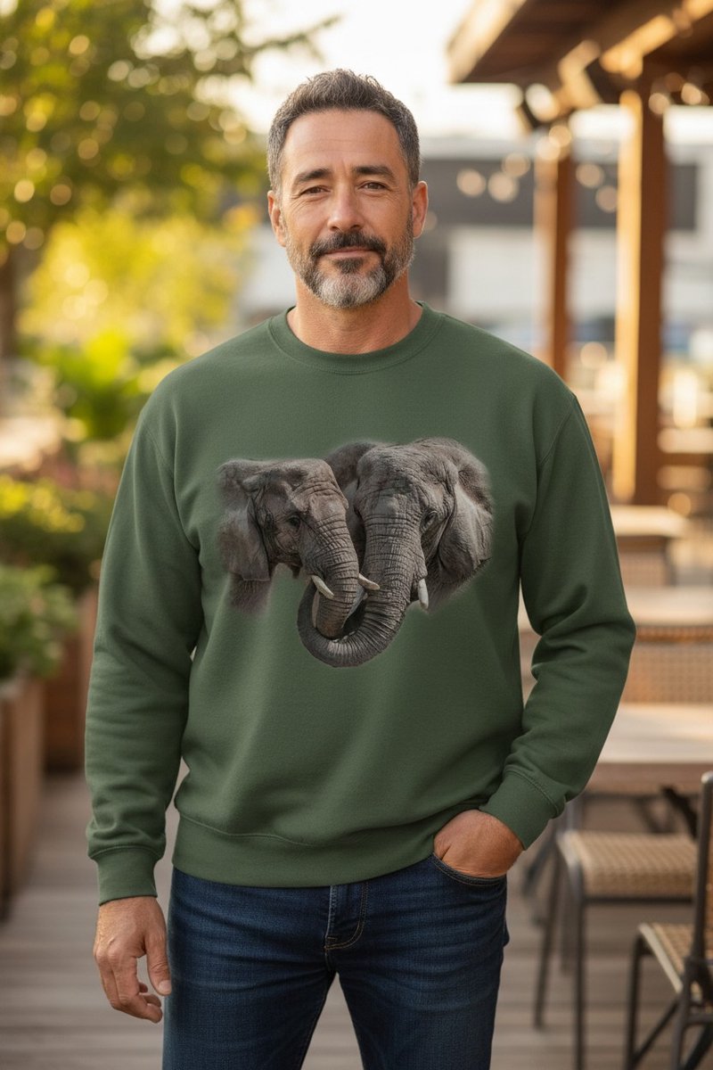 Olifanten Big Hug - Elephants The Coloured House Sweater XL