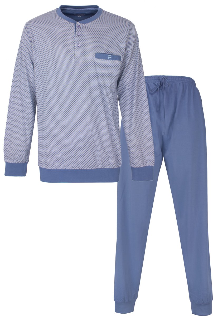 Paul Hopkins Heren Pyjama - Polosluiting - Licht Blauw - Maat XXL