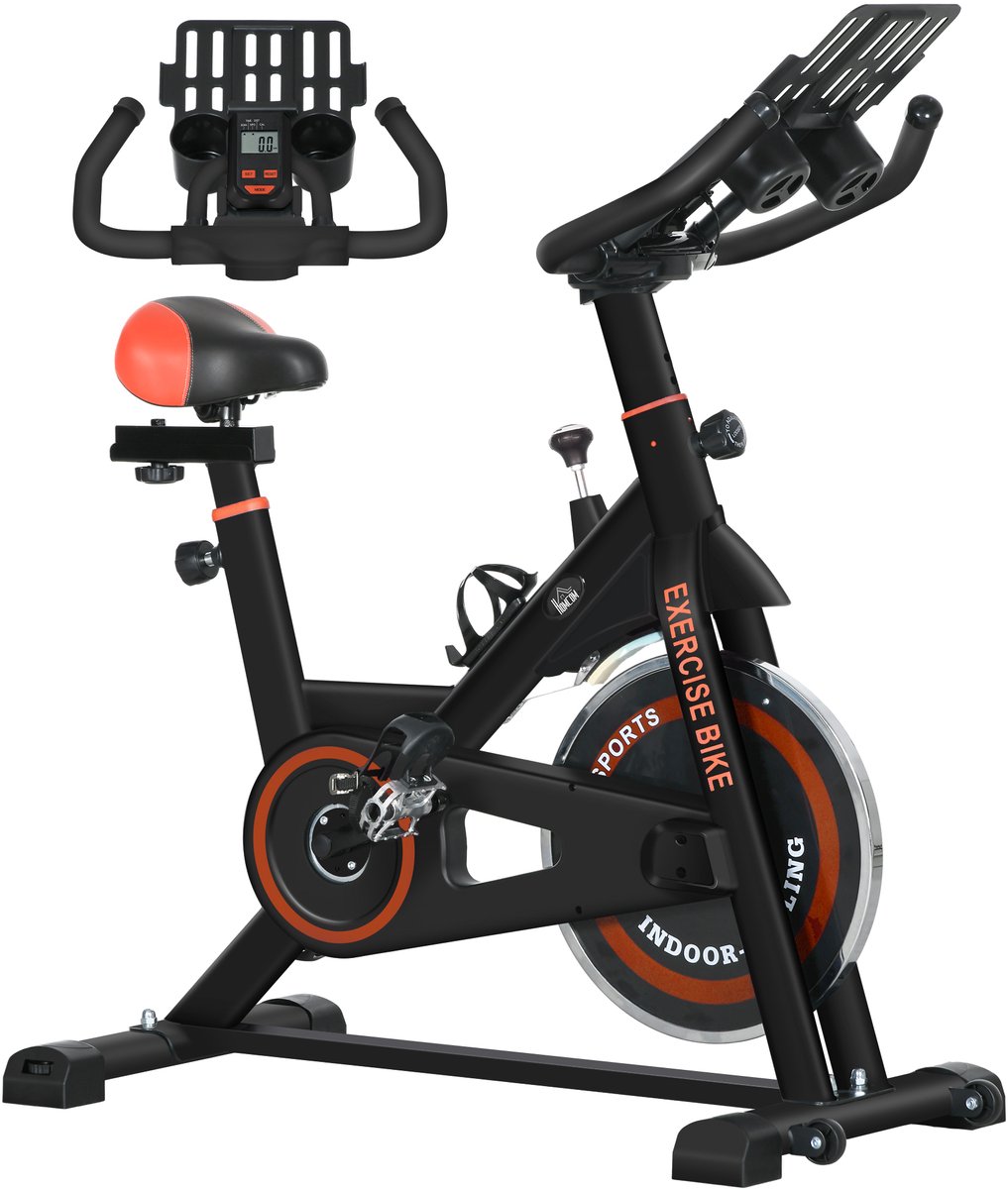 Hometrainer Fitnessfiets met Vliegwiel - Rood 8kg