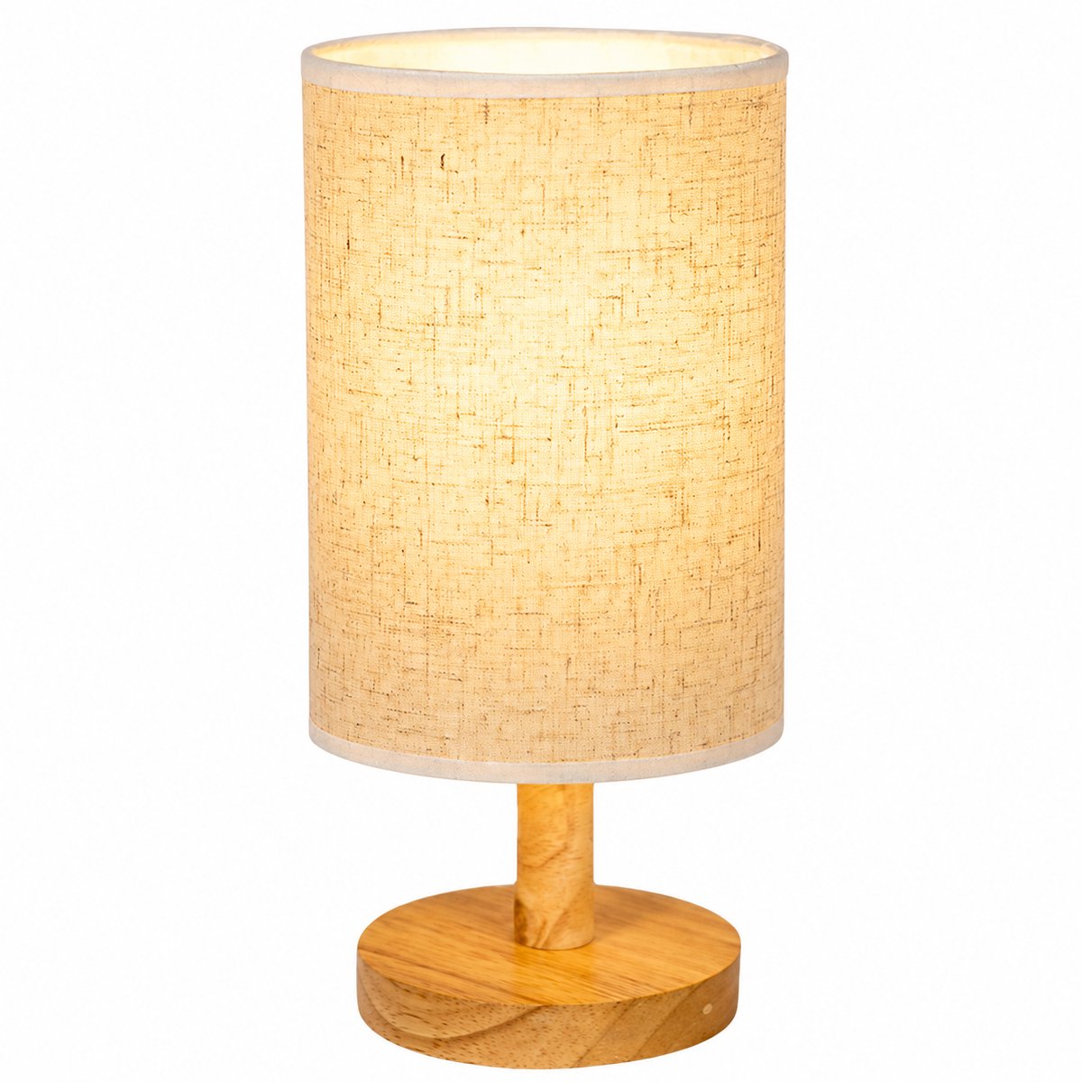 Nachtkastlamp – Kleine tafellamp voor de slaapkamer – Houten LED-tafellamp – Werkt op USB – Warm licht – Geschikt voor slaapkamers, studentenkamers en kinderkamers – Heidegrijs