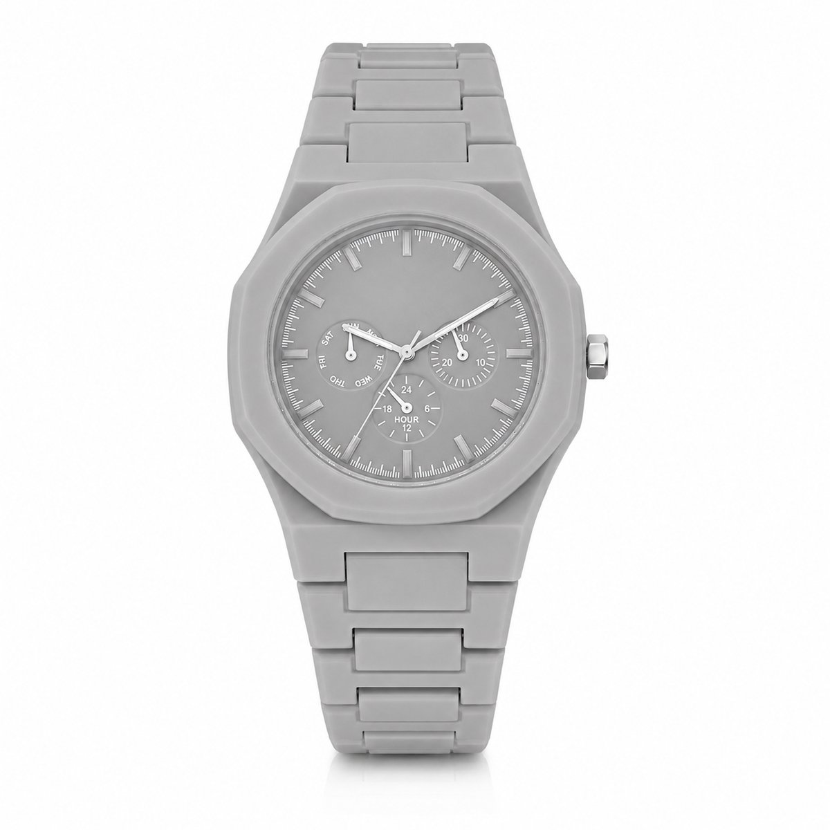 Windsor Grijs Kunststof Horloge met Multifunctionele Wijzerplaat