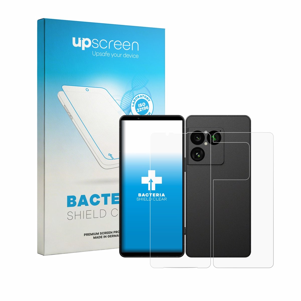 upscreen - Screenprotector voor Sony Xperia 1 VIII (Voor+Achter) - Folie Beschermfolie transparant antibacterieel