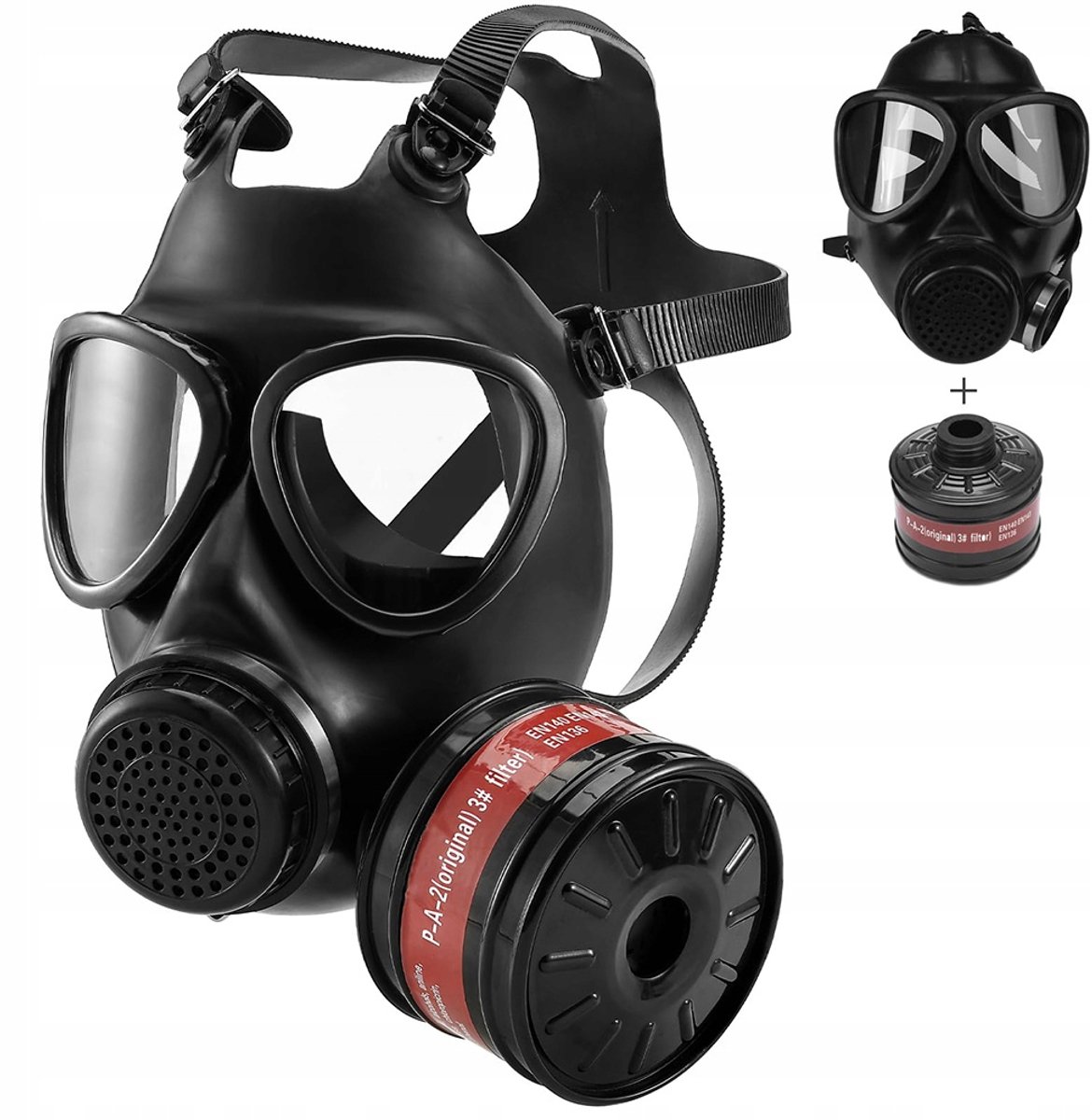 Volledig gezichtsmasker met koolstoffilters voor schuren en gassen