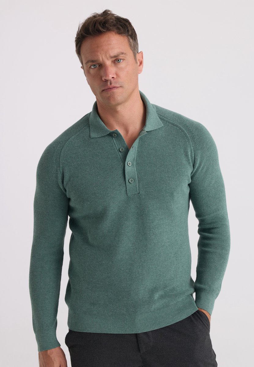 Felix Hardy Trui Met Polokraag - 100% Katoen Heren Groen - M
