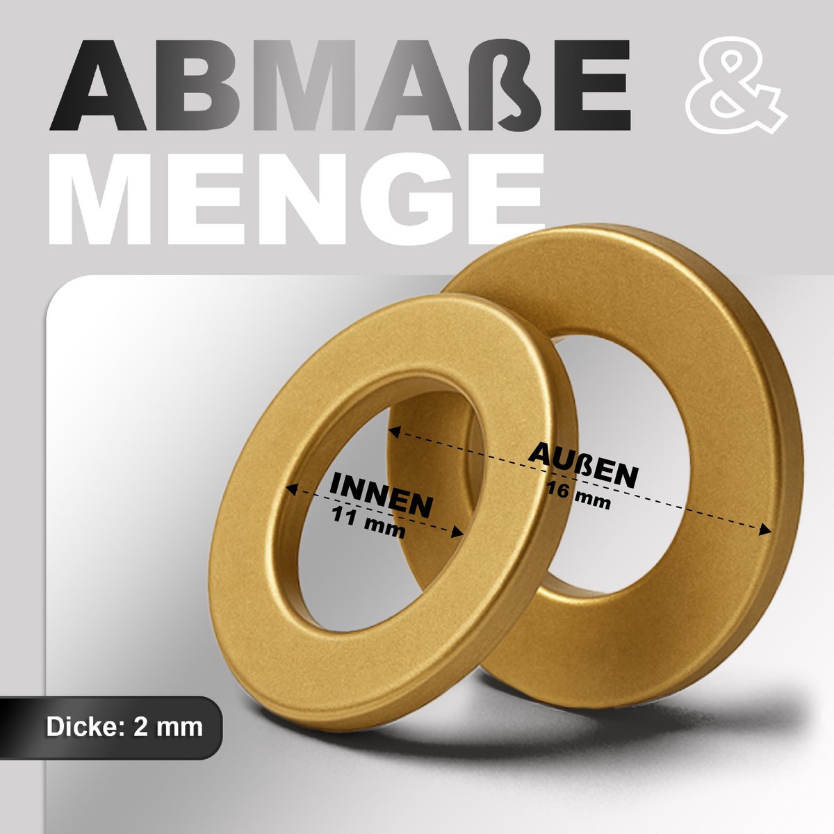 NIMA PARTS Fitschenringen – 20 stuks – Made in Germany – Onderlegringen voor binnendeuren van messing (vermessingd - ShopVlot