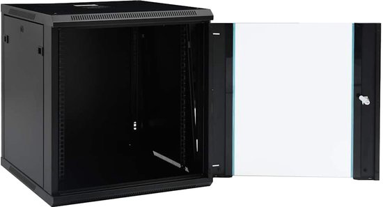 vidaXL Netwerkkast voor aan de muur 12U 19" IP20 600x600x640 mm van vidaXL — afbeelding 2