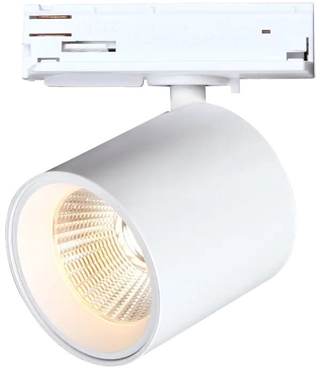 Oyo LED railspot voor 1-fase rail, 7,5W / 620 lumen, 2700K warm wit licht, kantelbaar, IP40, wit