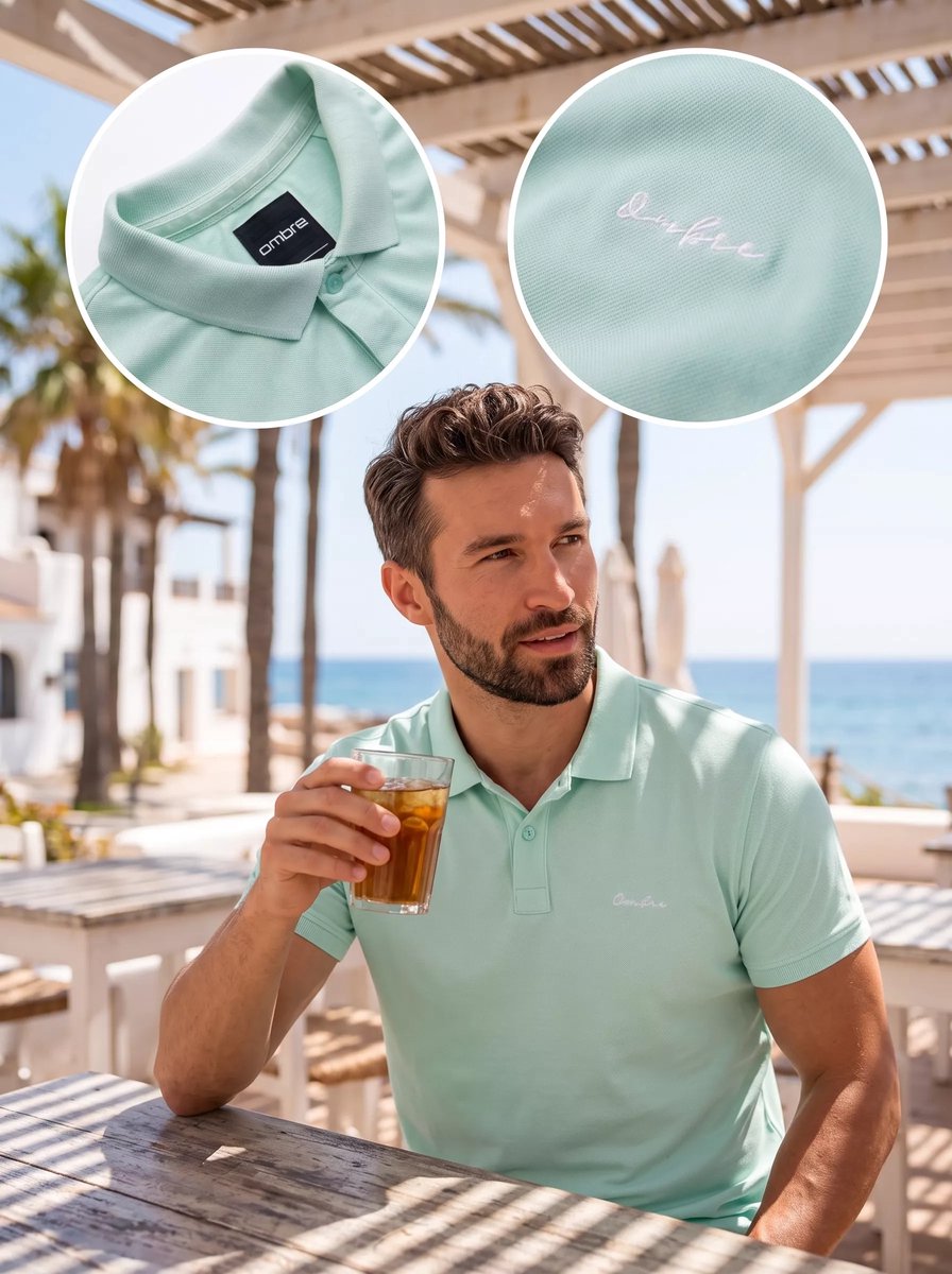 Italian Style - Ravello - Heren Poloshirt - Mintgroen - Style-Italie