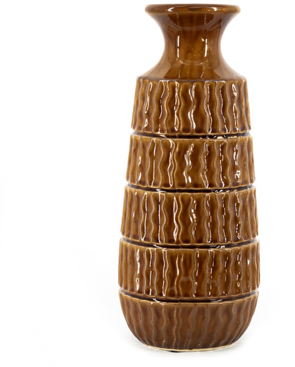 Aardewerk vaas Aztec bruin