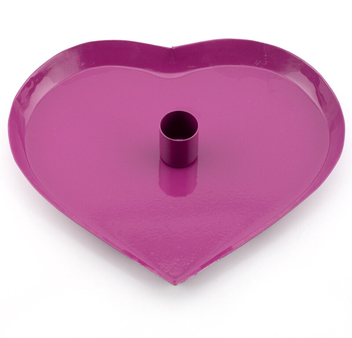 Kaarsenstandaard hart fuchsia 20cm