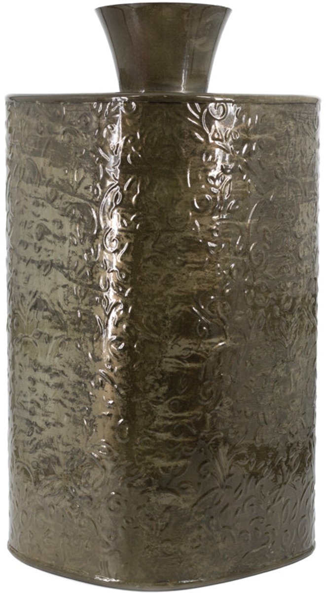 Metalen vaas driehoek olive stone