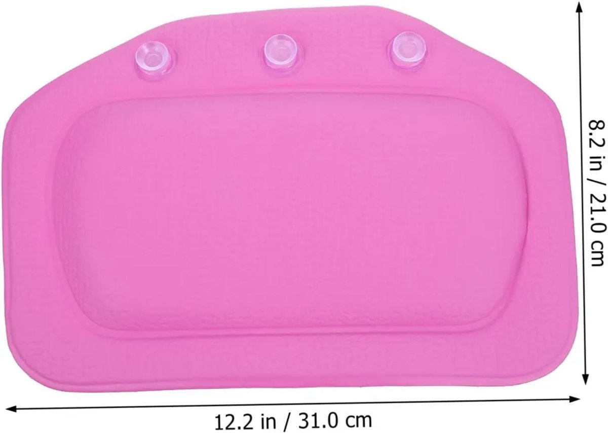 Compact badkussen Geschikt voor zuignappen, paarse PVC-schuim hoofdsteun, Geschikt voor spabaden.