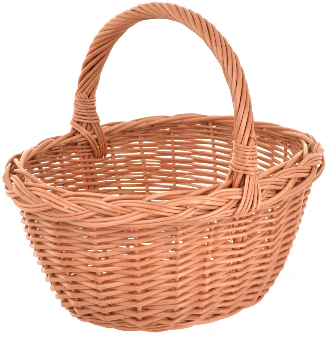 Famanu – Rieten mand met handvat, 32 x 14 x 27 cm, gevlochten broodmand en presentmand voor boodschappen, bloemen en geschenken