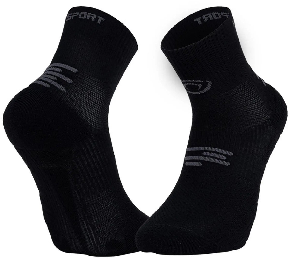 BV SPORT SOQUETTE RUN MARATHON 2 MID - Hardloopsokken - Zwart/Grijs - 36-38