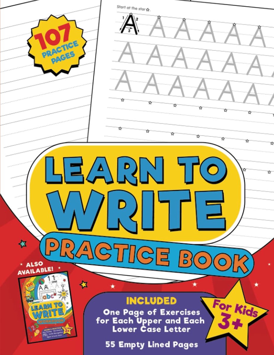 Learn to Write Practice Book: Home school, pre-k and kindergarten handwriting practice paper, blank writing pages with - ShopVlot