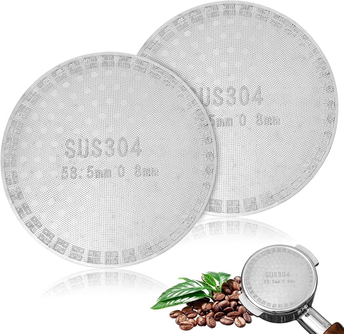 Set van 2 Magnetische Puck Screens van 0.8mm RVS - Dubbele Laag voor Perfecte Filtratie en Aroma Behoud