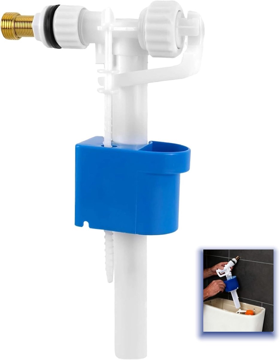 Spoelbak vulventiel universeel voor G3 - 8" en G1 - 2" messing aansluiting - spoelbak reserveonderdelen instelbaar - geruisloos en waterbesparend. Perfecte reserveonderdelen voor wc-spoelbak