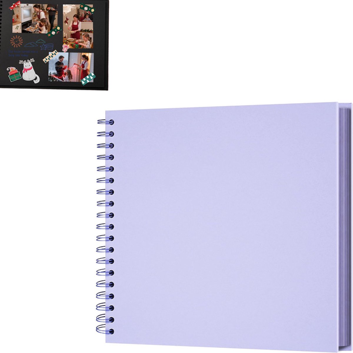 Fotoalbum- Fotoboek-Scrapbook- fotoalbum plakalbum-fotoalbum baby-Foto-Opberger - 8 inch-Scrapbooking Boek -20 pagina's, 40 pagina's -Scrapbook - Plakboek-DIY Fotoalbum-DIY Scrapbook Album-voor reizen, vakanties en afstuderen-Lichtpaars