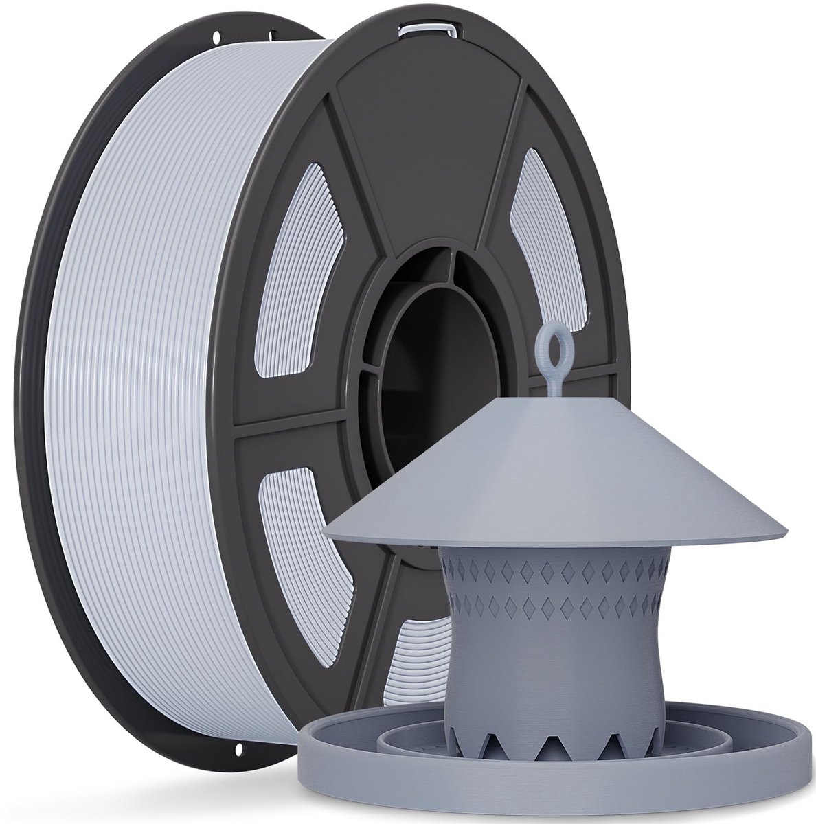 3D Filament 1.75mm 1KG - Zilvergrijs ASA - UV-bestendig - Hittebestendig voor buitengebruik - ShopVlot