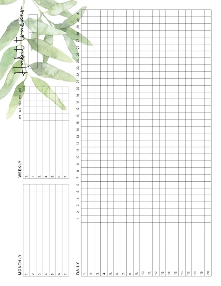 Habit Tracker: Undated Calendar The Motivational Journal Features Space for 20 Daily 7 Weekly and 7 Monthly Habits - ShopVlot