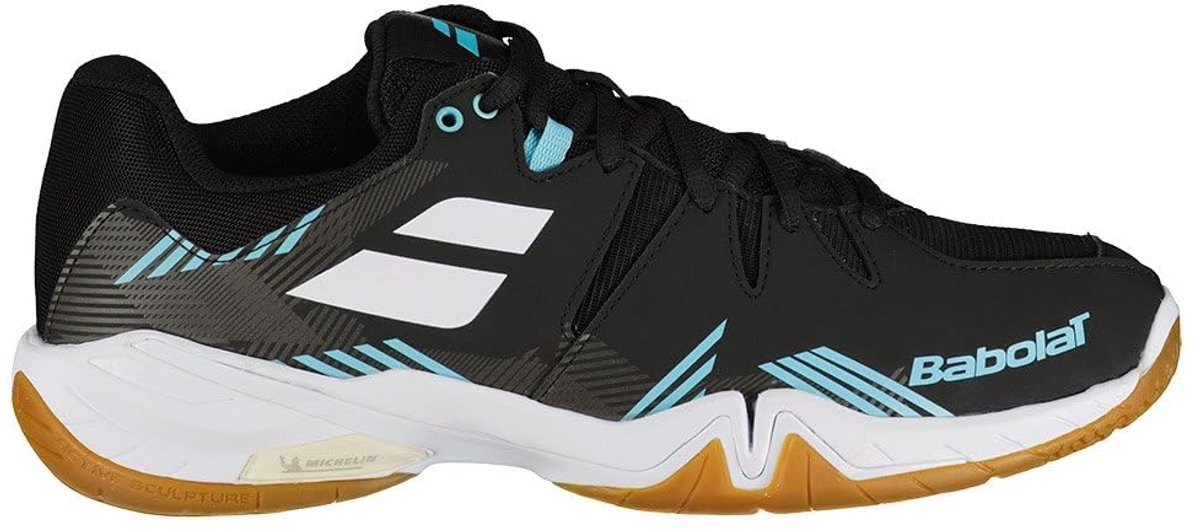 Babolat Shadow Spirit - Badminton schoenen heren - Zwart Lichtblauw - 42