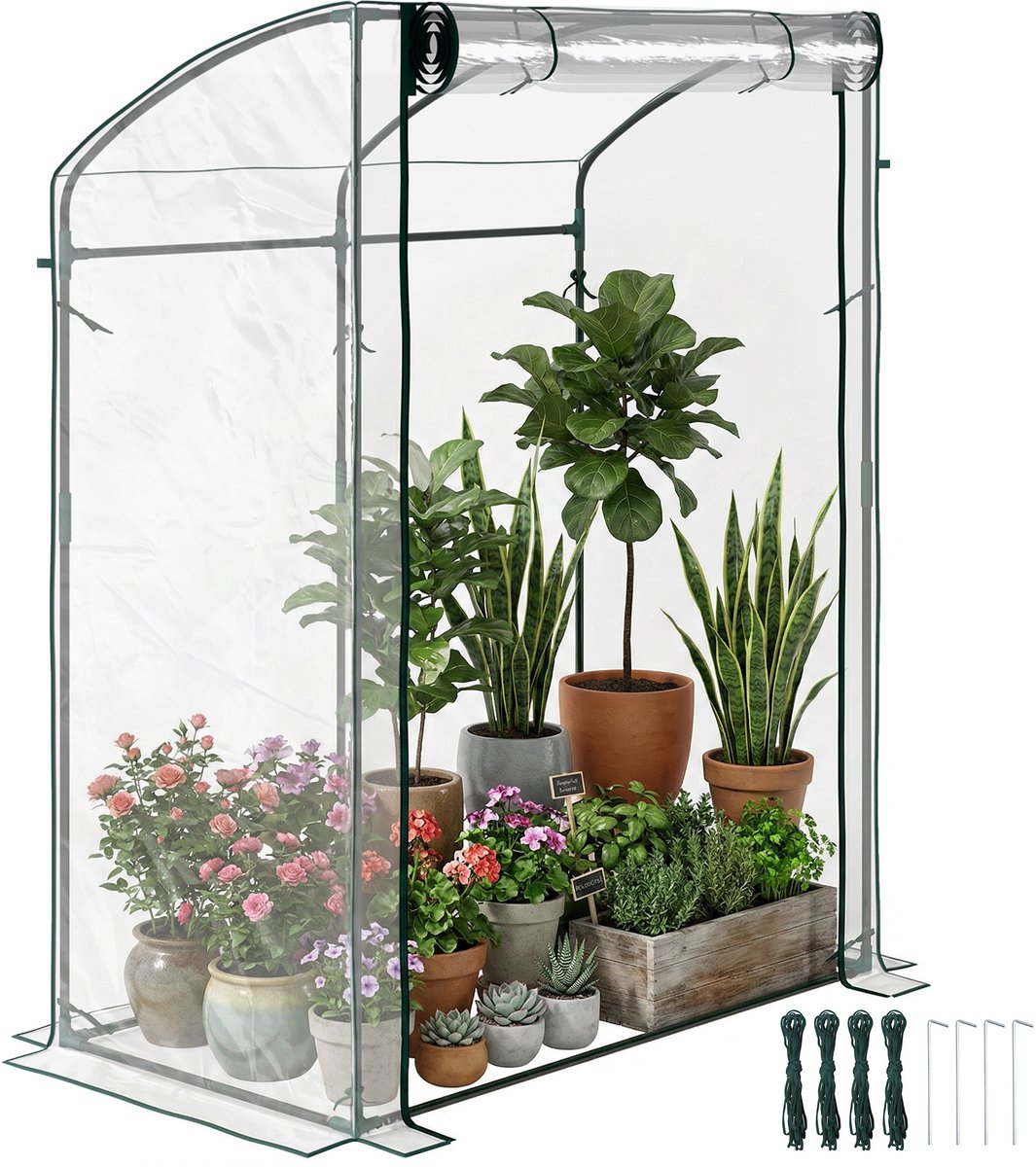 Outsunny kas - met stalen frame - groen