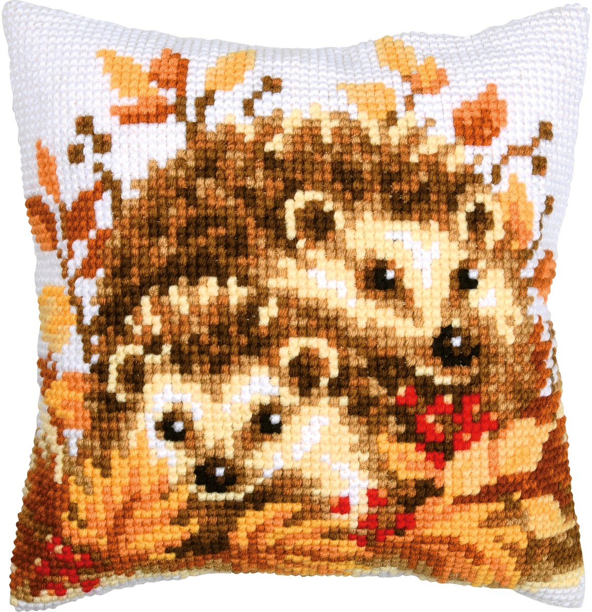 Vervaco - Kruissteekkussen kit Egeltjes in de herfst - PN-0220606 - Borduren - Borduurpakket - Borduurpakket volwassenen - Borduurpakket kind
