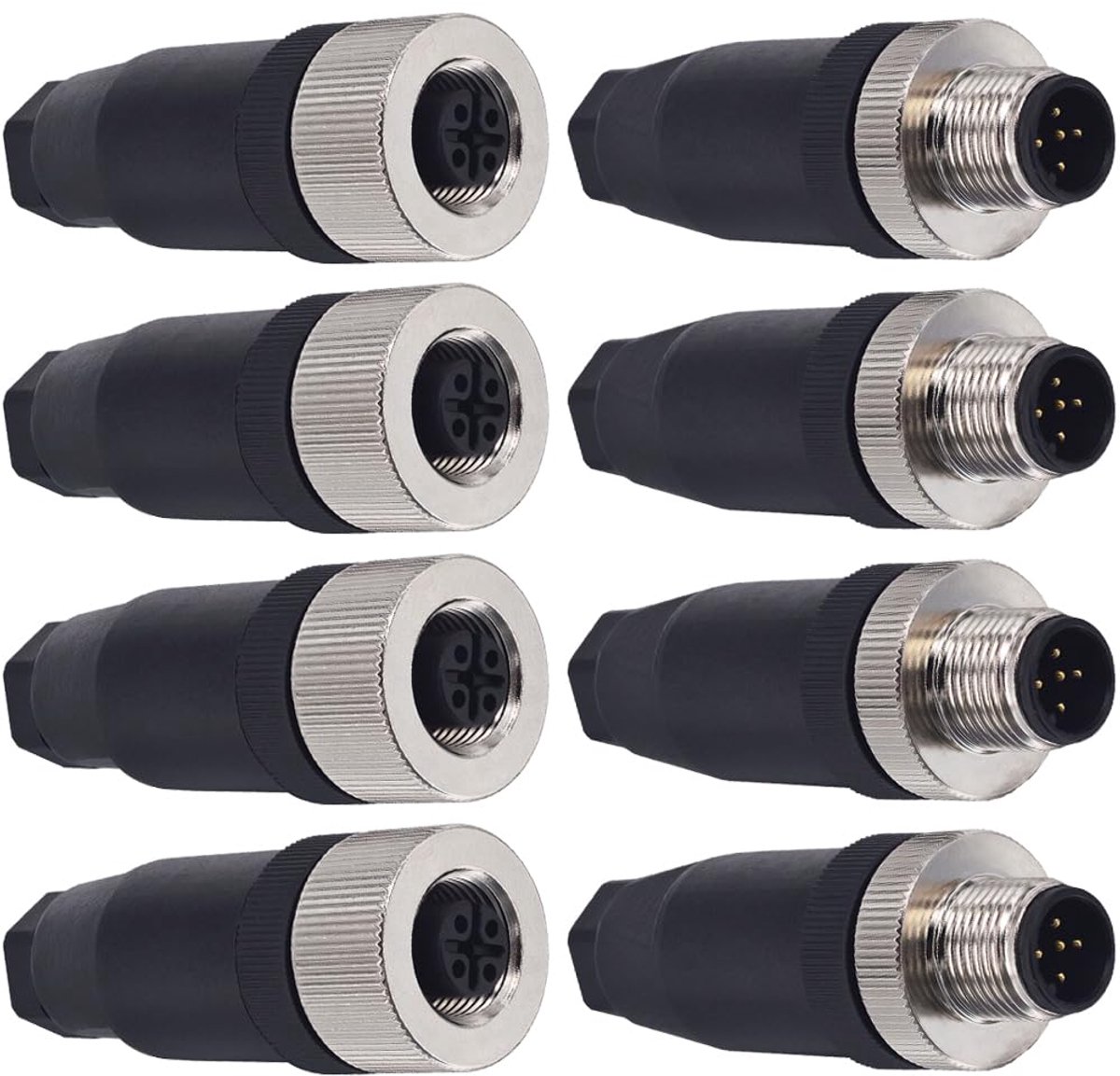 HAAMNING7 5-Pin M12 Socket Panel Aviation Wire Connector, 12mm Male and Female Industrial Circular Waterproof Chassis - ShopVlot
