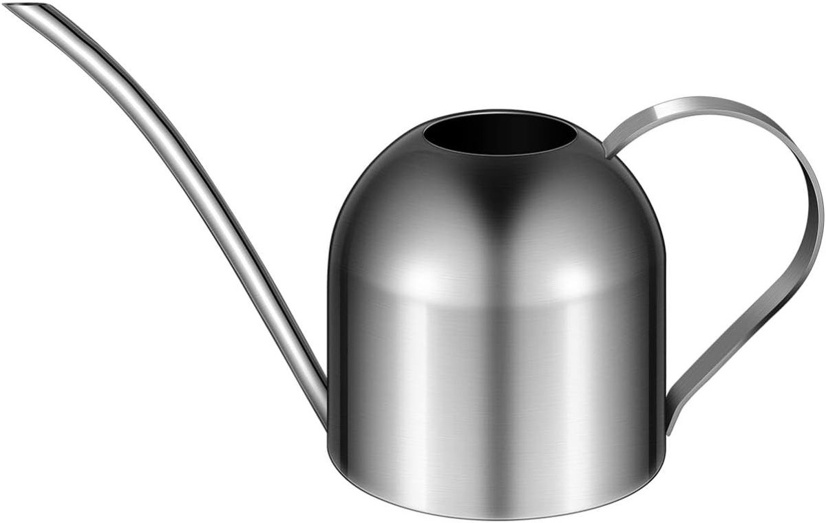 RVS Gieter voor Binnen- en Buitengebruik met Lange Tuit - 1000ml Waterkan voor Planten, Tuin en Huishoudelijk Gebruik