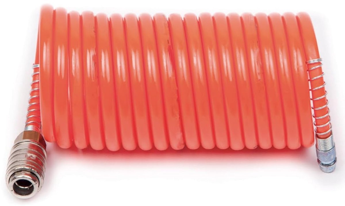 FIAC spiraalslang voor perslucht, compleet met universele aansluitingen. Buitendiameter 8 mm, binnen 6 mm, lengte 5 - ShopVlot