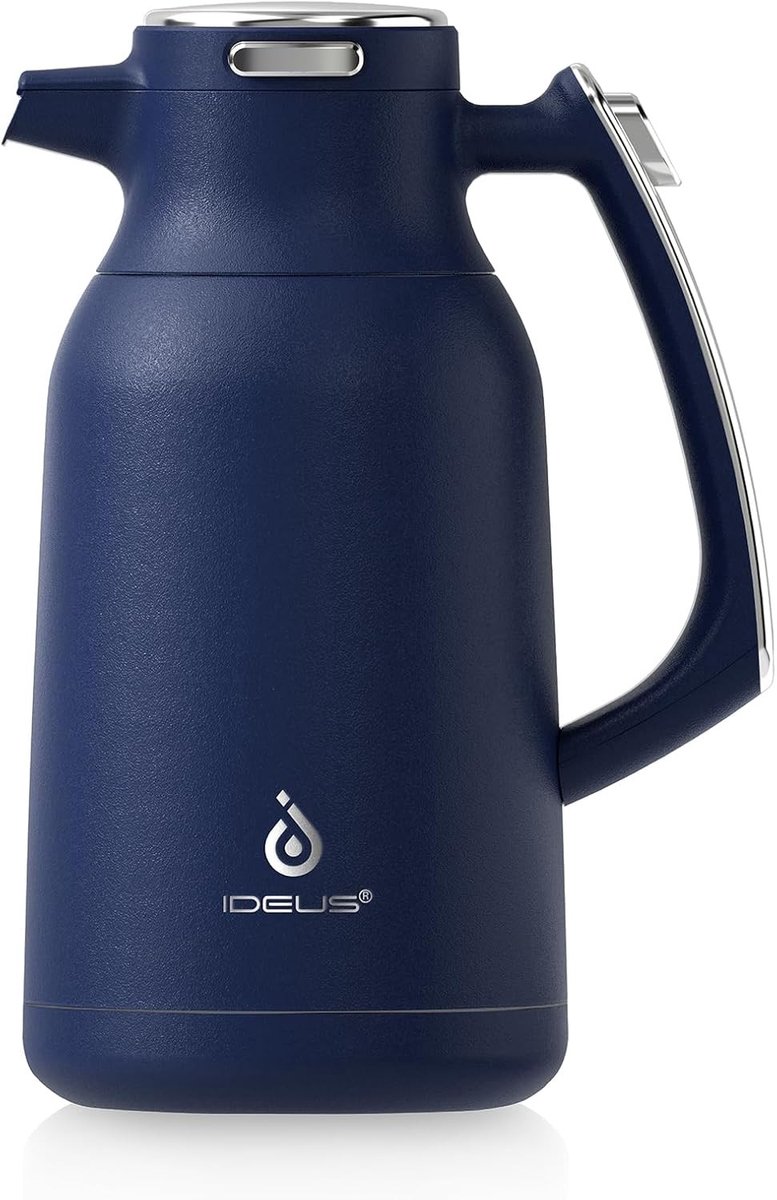 Thermoskan - Blauw - 2 L - Roestvrij Staal met Dubbelwandige Vacuümisolatie - Voor Koffie en Thee