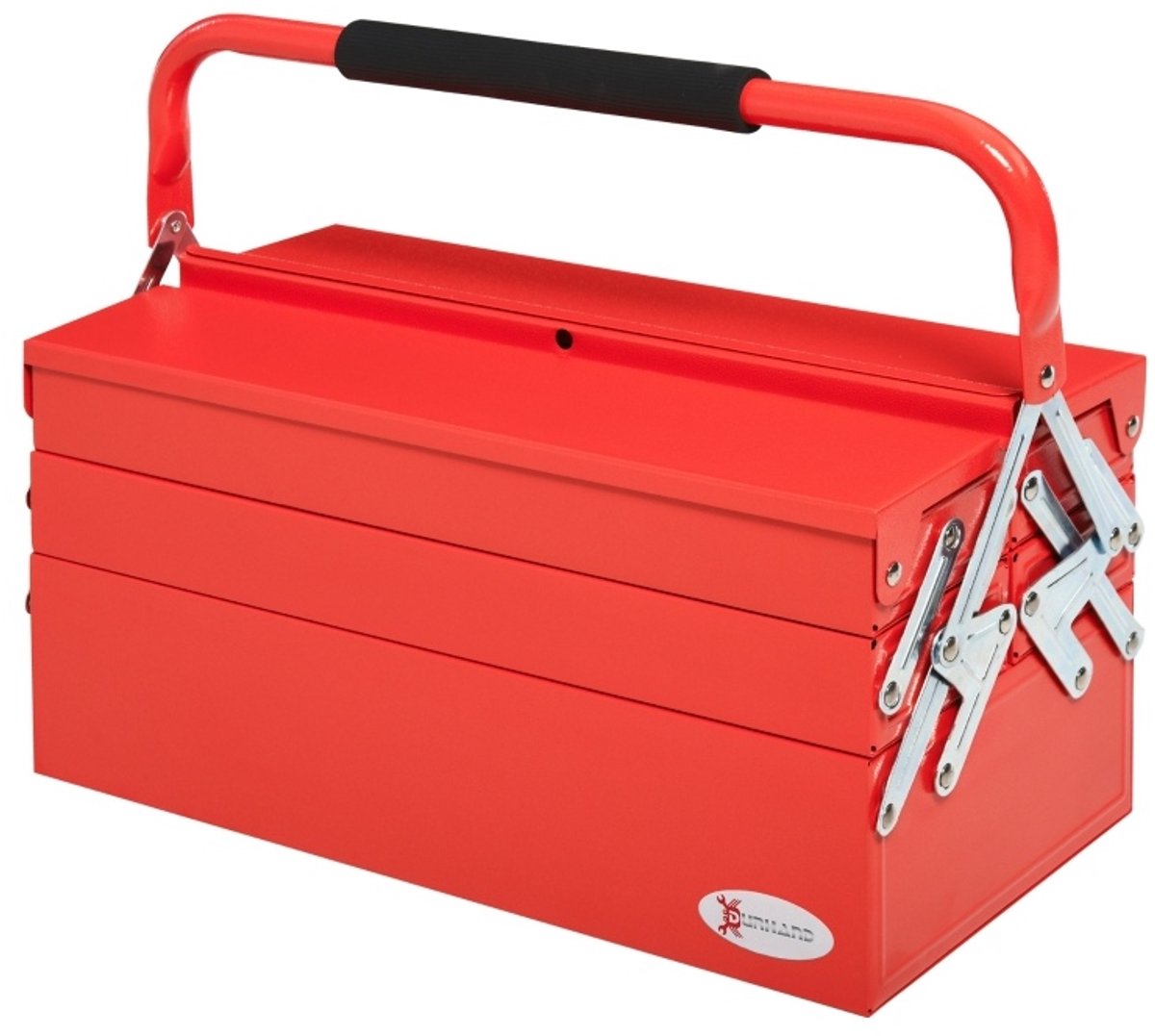 REDOM - Gereedschapskoffer - 5 opklapbare vakken - 3 etages - draaggreep - werkplaats en transport - staal - Rood - 45 x 20 x 34,5 cm