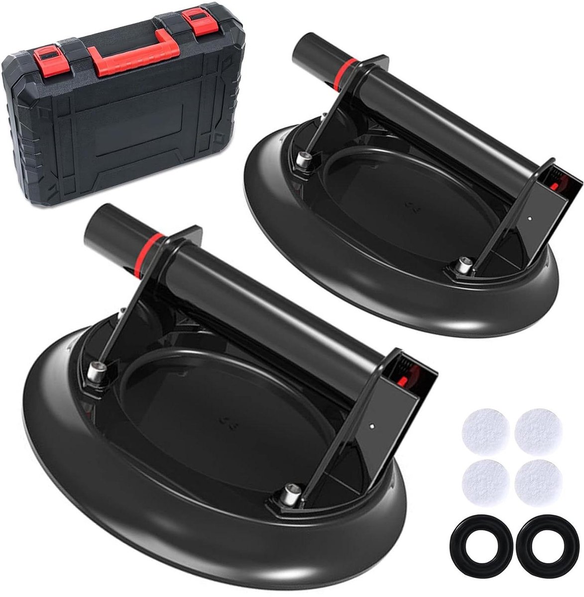 Vacuüm zuignap - Glaslifter - Materiaal Verplaatsen - Hoge Draagkracht - 20 cm - Zwart