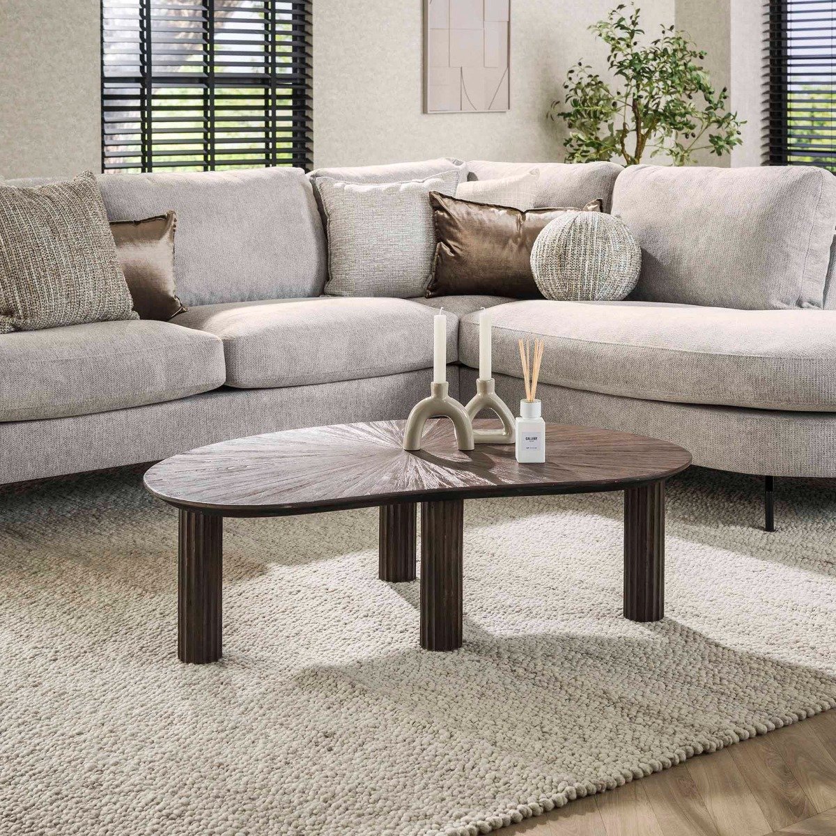Giga Meubel Salontafel Maya - Donkerbruin Hout - 110x68x36cm