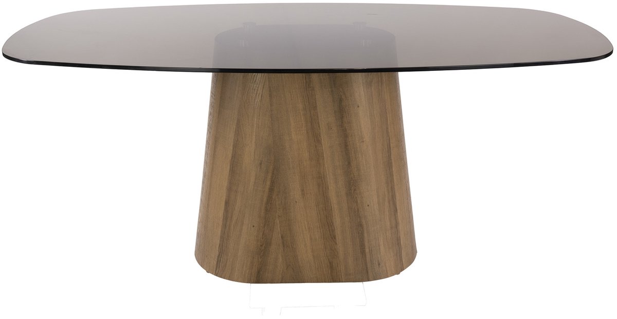Giga Living Eettafel Tinto - Deens Ovaal Brons Glas - 215cm