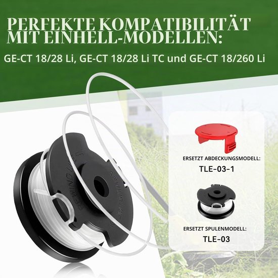 Set van 4 vervangende draadspoelen voor accu-grastrimmer — afbeelding 4