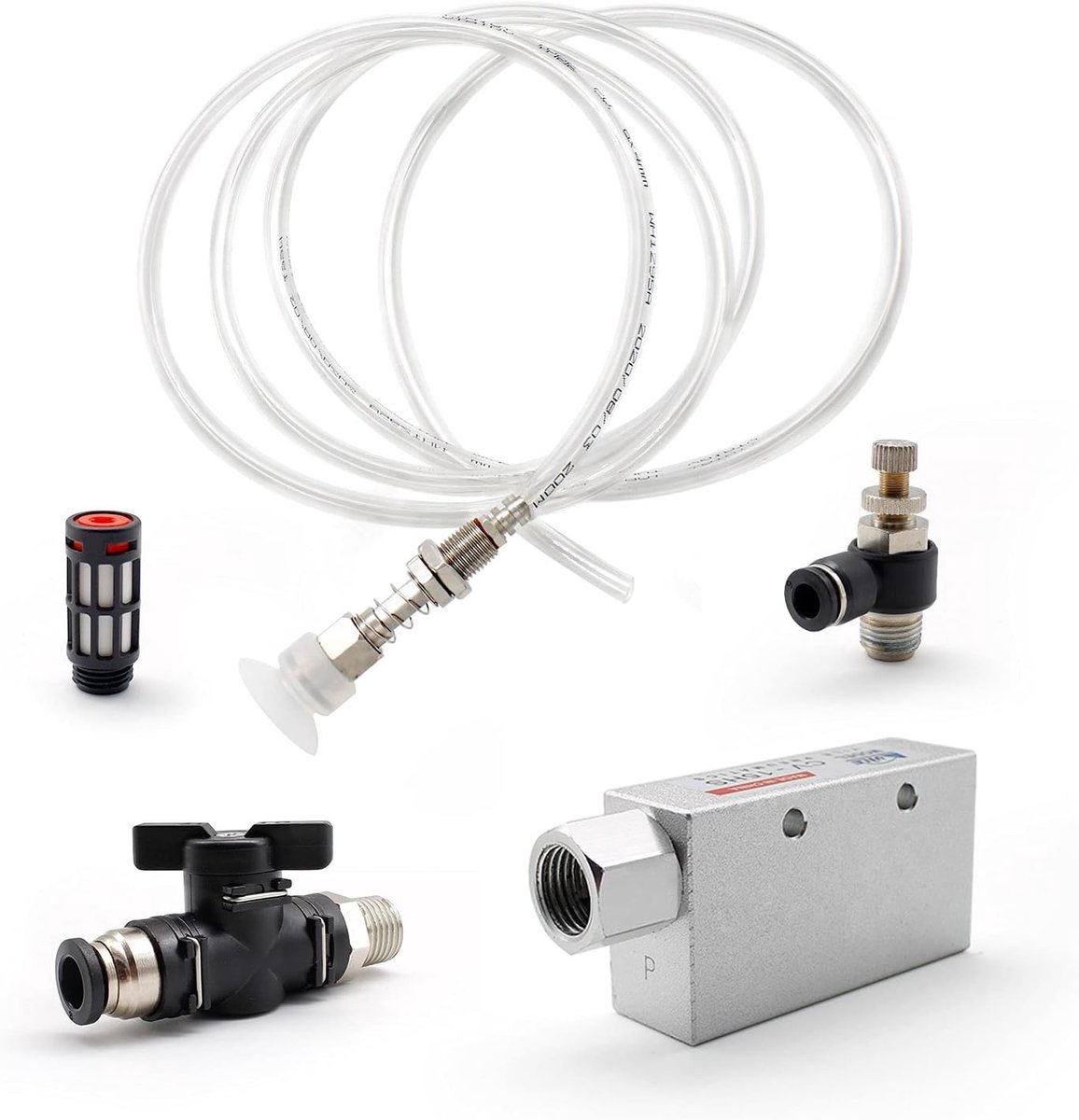 Pneumatische Vacuum Generator Manipulator Set met Geluiddemper, Slang en Heftoebehoren voor DIY Pneumatische Systemen en Mechanica