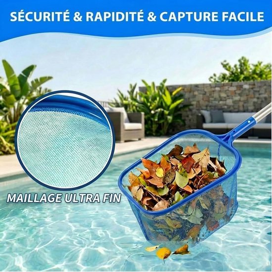 Zwembad Schepnet - Blauw - Telescoopstang - Aluminium en Nylon - Voor Zwembaden en Vijvers — afbeelding 4