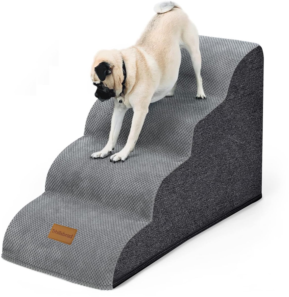 Famanu – Hondentrap van 50 cm hoog met 4 treden, ideaal voor hoog bed, bank of fauteuil, biedt honden toegang tot hogere plekken