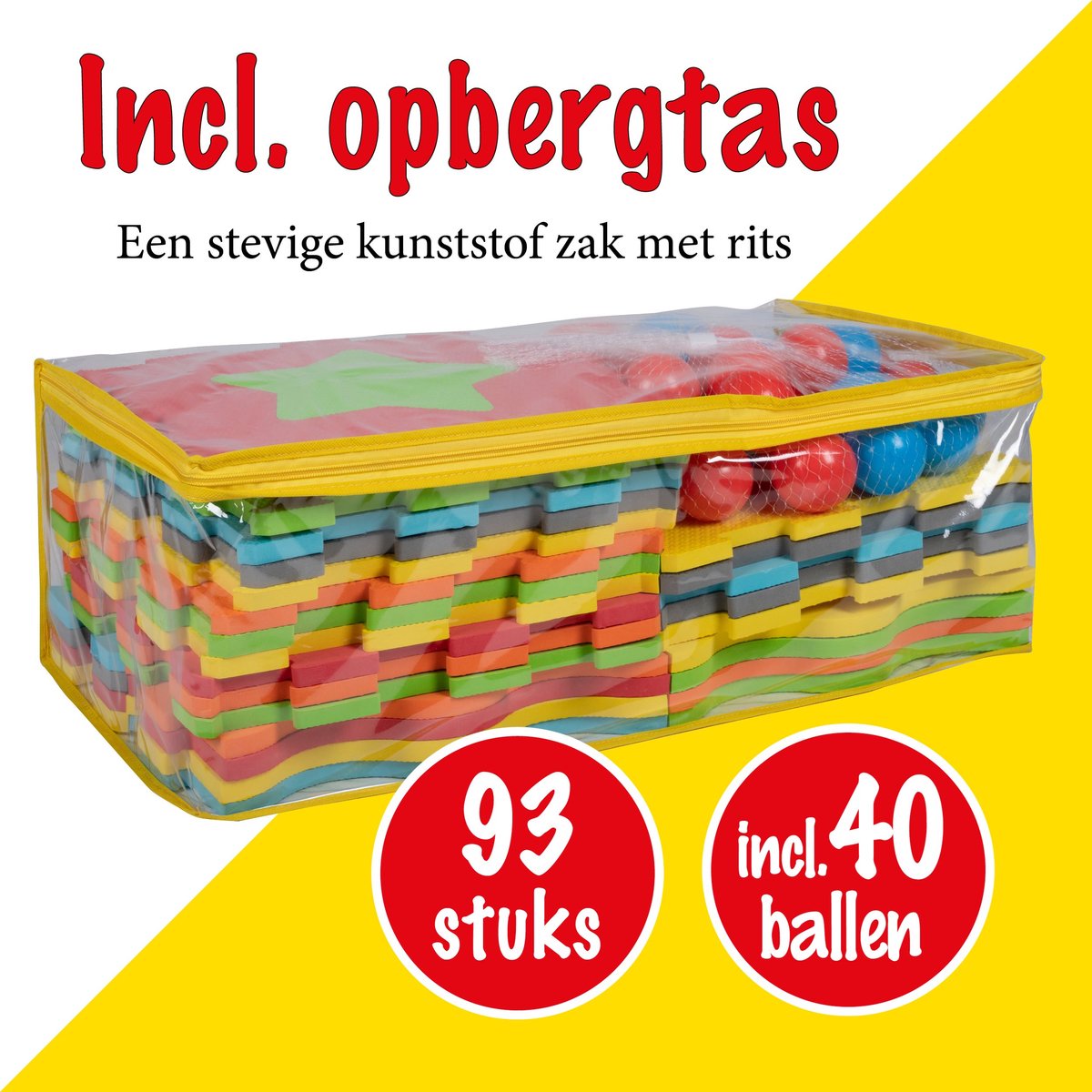 Let's Play Speelmat Baby Foam - 3-in-1 - Puzzelmat en Ballenbak - Speelkleed - 36-Delig – foto 8