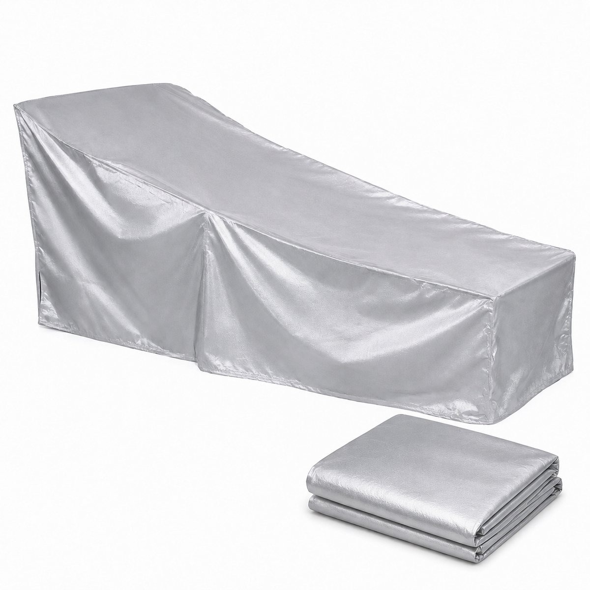 Ligbed Beschermhoes - Waterdichte Hoes voor Ligstoelen en Tuintafels - 2 Stuks 210D Oxford Afdekhoes van 210x75x80 cm voor Tuinmeubelen - Zilver