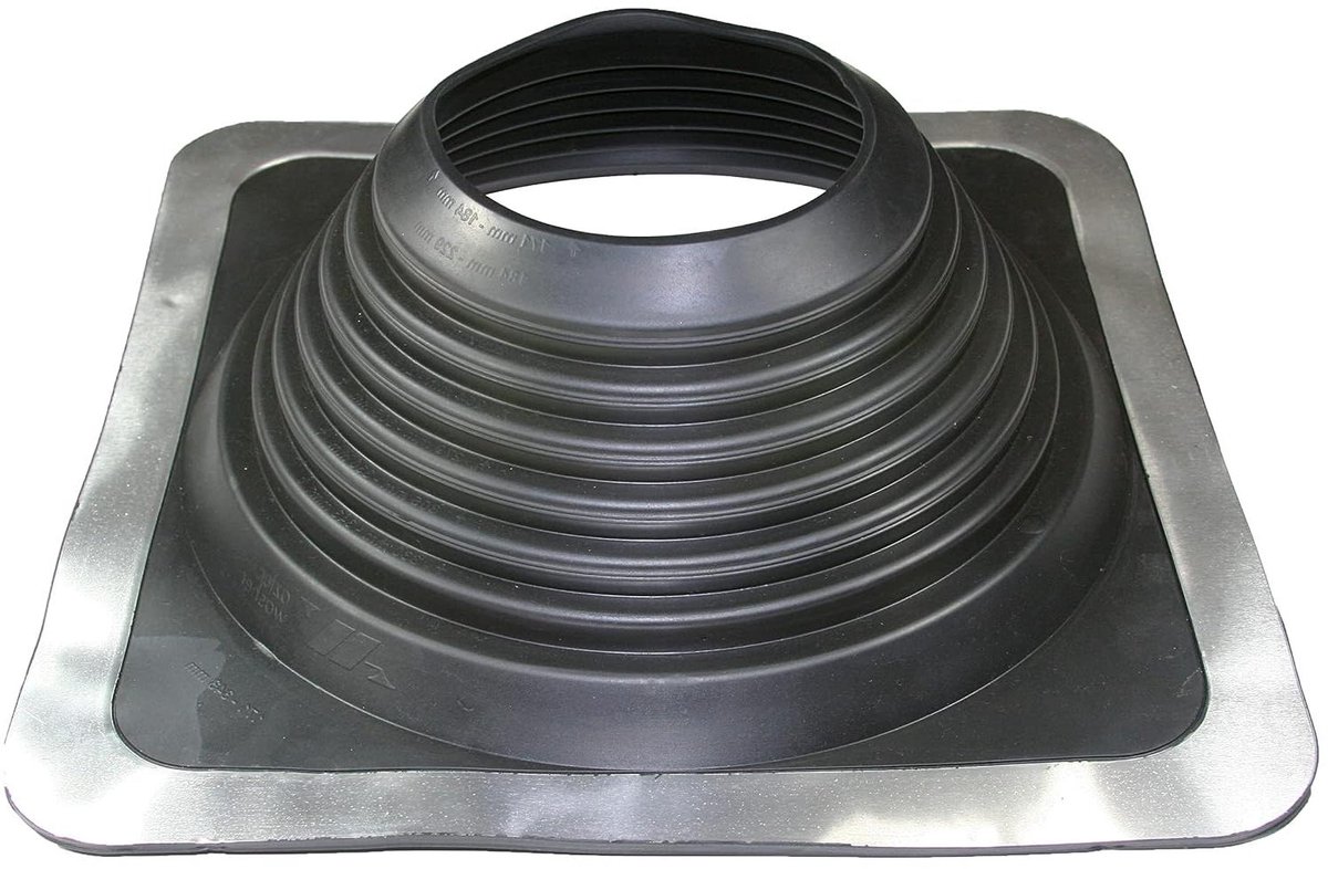Dakdoorvoer Afdichting - Buishuls Flens - Waterdicht Dak - Flexibele EPDM - 171-343 mm - Zwart